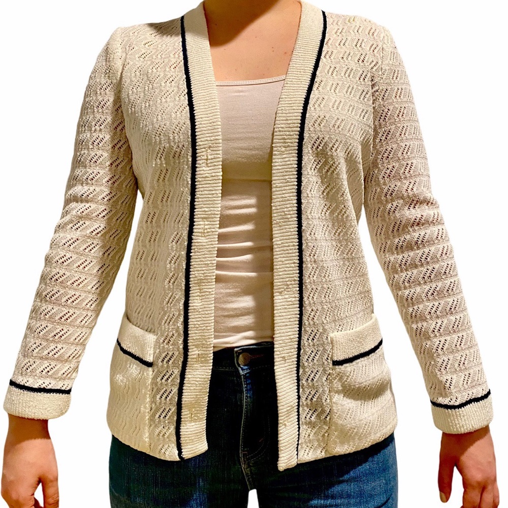 Vintage Beige white cardigan